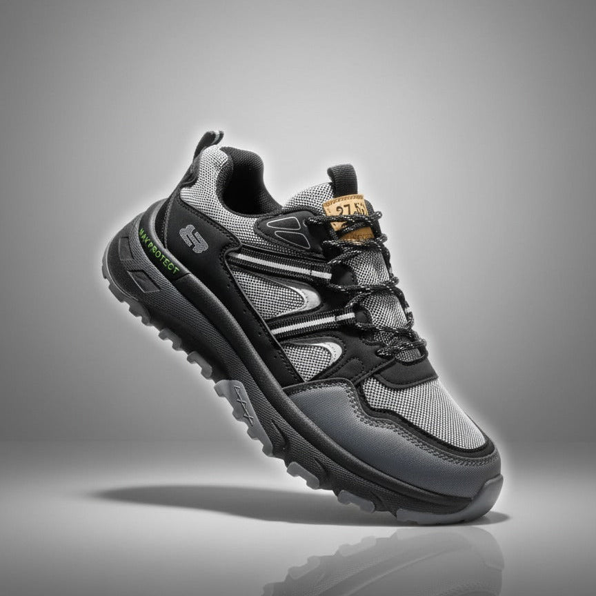 Men's rugged mesh trail sneaker - black/grey — Product image: 