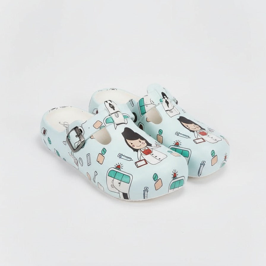 Women’s printed buckle clogs — Product image: