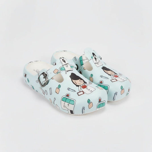 Women’s printed buckle clogs — Product image: 