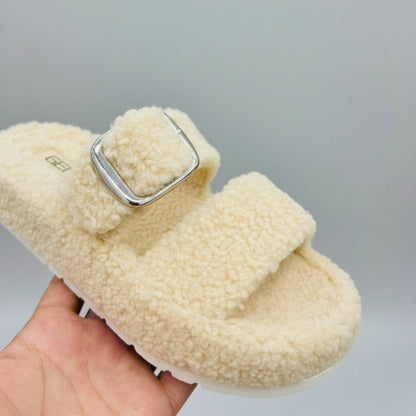 Women's Sherpa Buckle Slide Sandals (GENDA) — Product image: