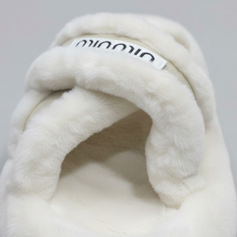 Women’s plush multi‑strap slide slippers — Product image: 