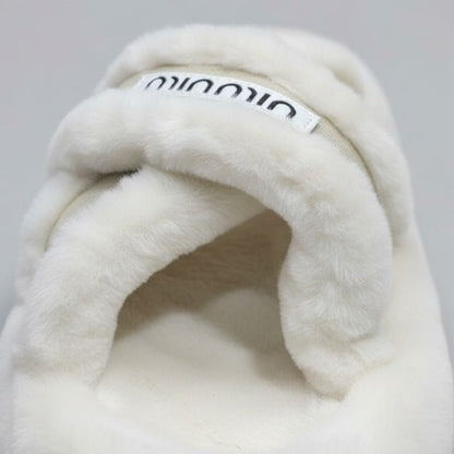 Women’s plush multi‑strap slide slippers — Product image: 