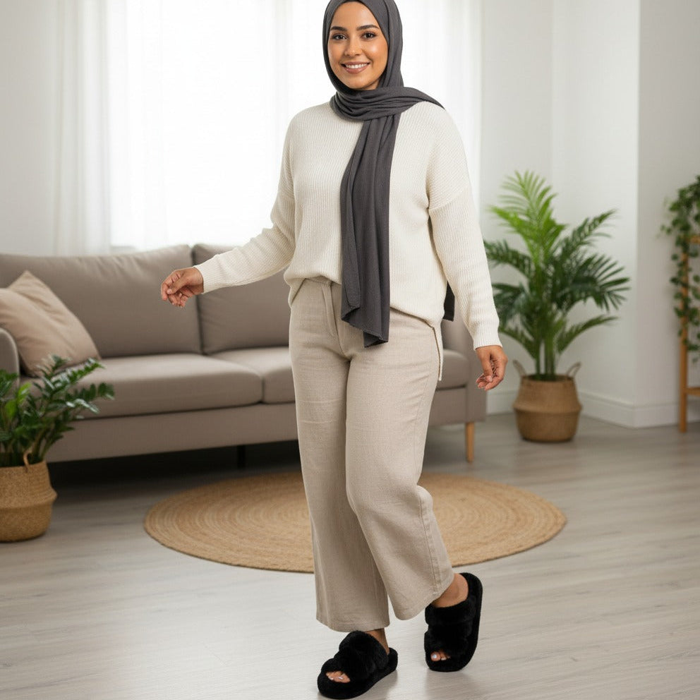 Women’s Faux-Fur Cross-Band Open-Toe Slippers — Product image: