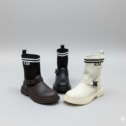 Women's Knit-Shaft Buckle Mid-Calf Boots — Product image: