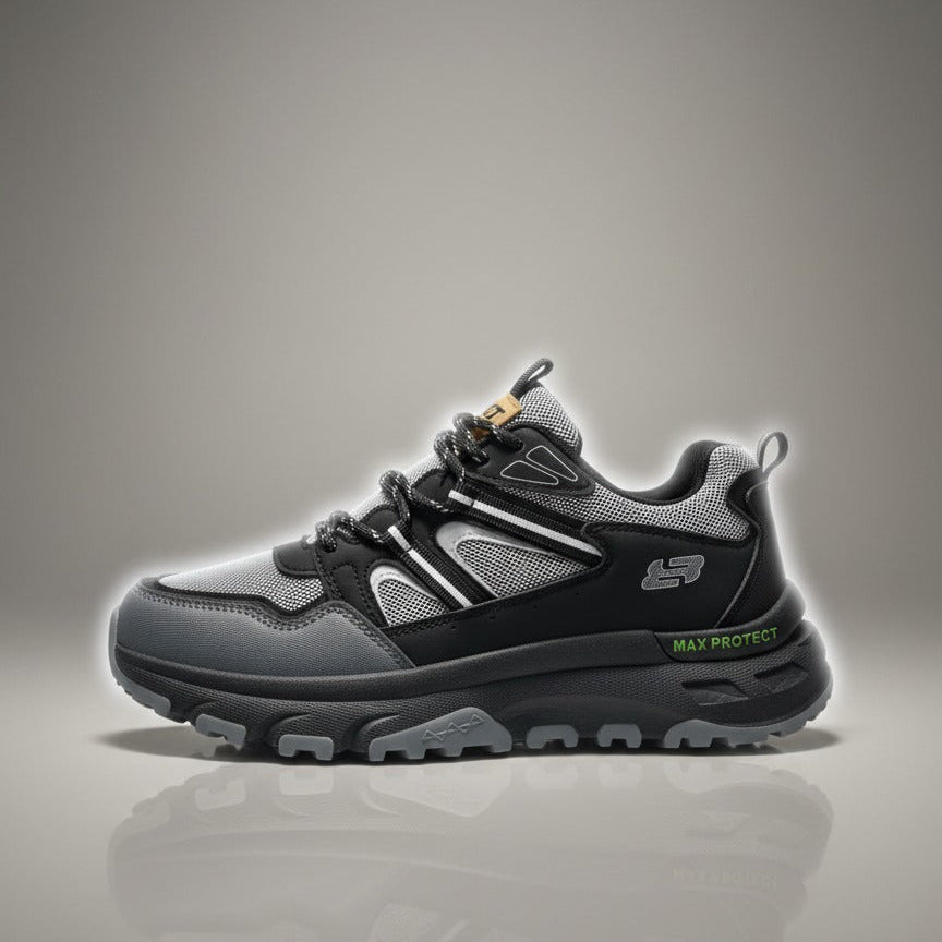 Men's rugged mesh trail sneaker - black/grey — Product image: 