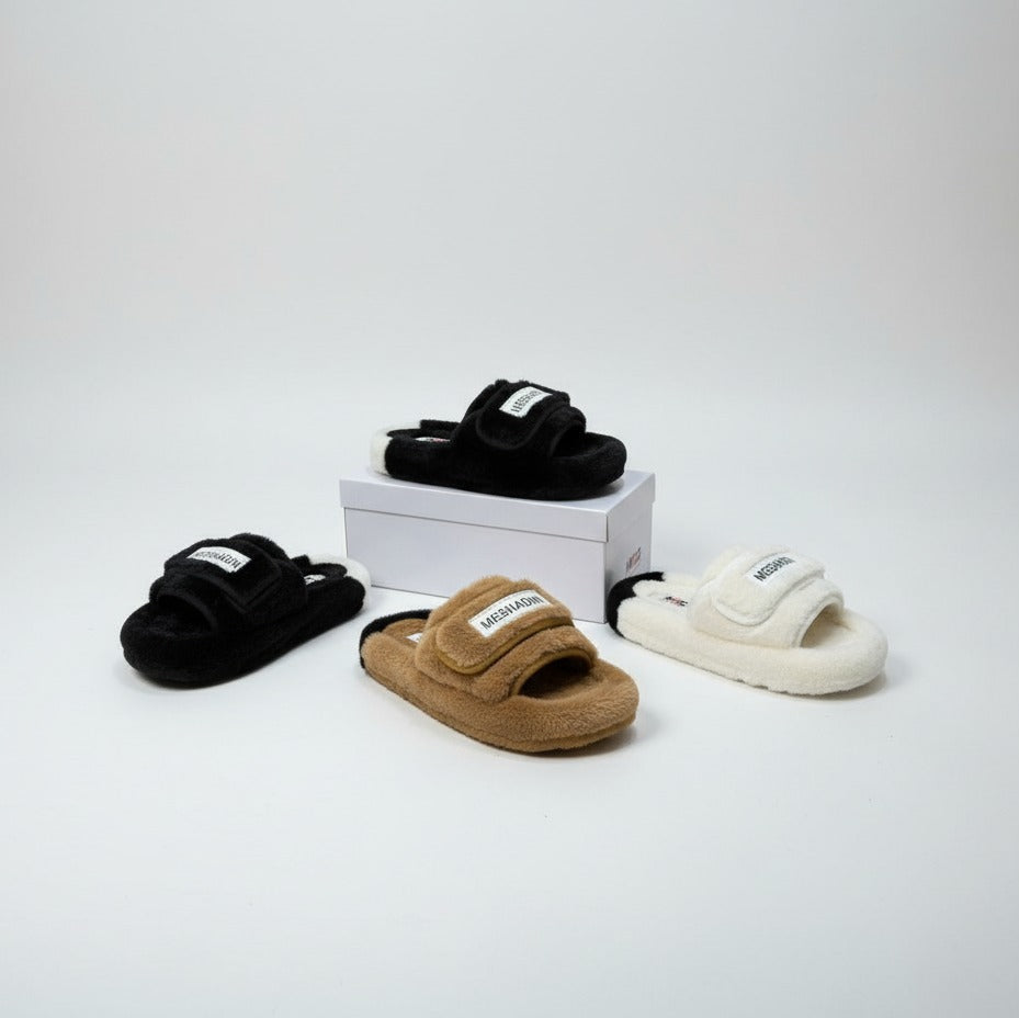 Women’s plush strap house slippers — Product image: