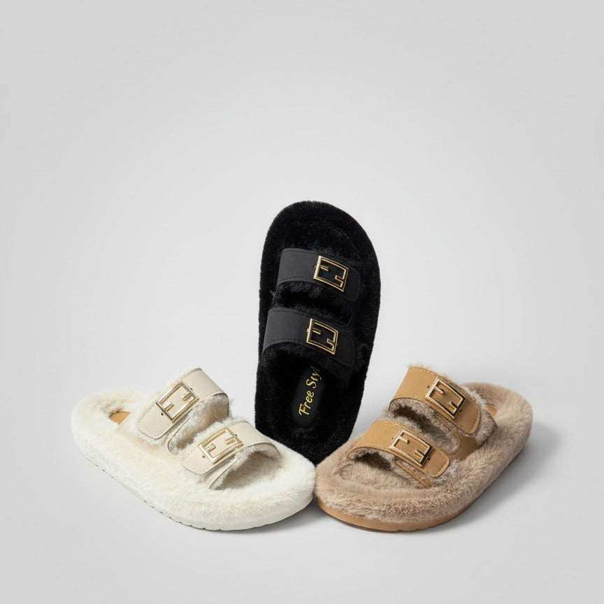 Fuzzy Slide Sandals — Product image: