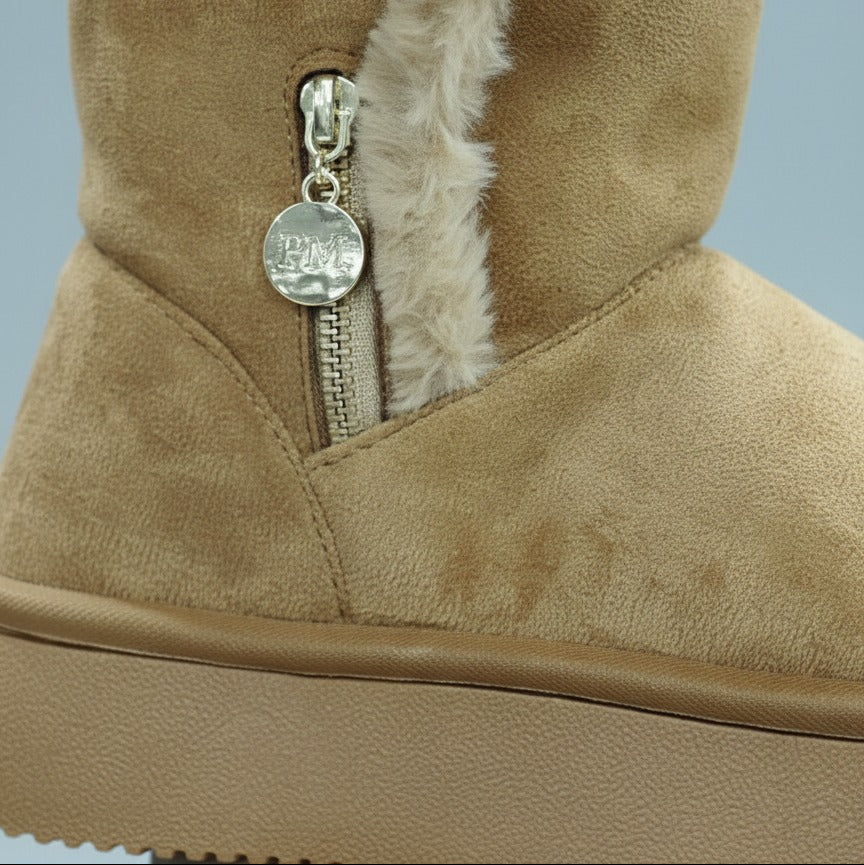 Women’s faux‑fur lined platform ankle boots — Product image: 