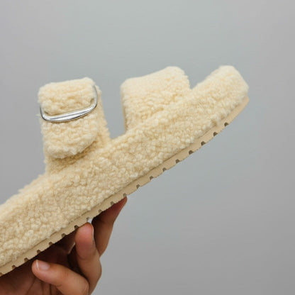 Women's Sherpa Buckle Slide Sandals (GENDA) — Product image: