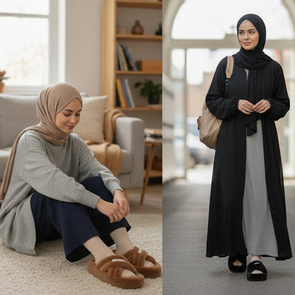 Women’s plush multi‑strap slide slippers — Product image: 