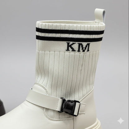 Women's Knit-Shaft Buckle Mid-Calf Boots — Product image: