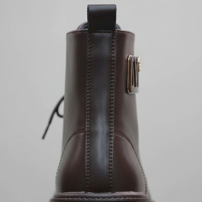 Women’s lace-up combat ankle boots with chunky lug sole — Product image: 