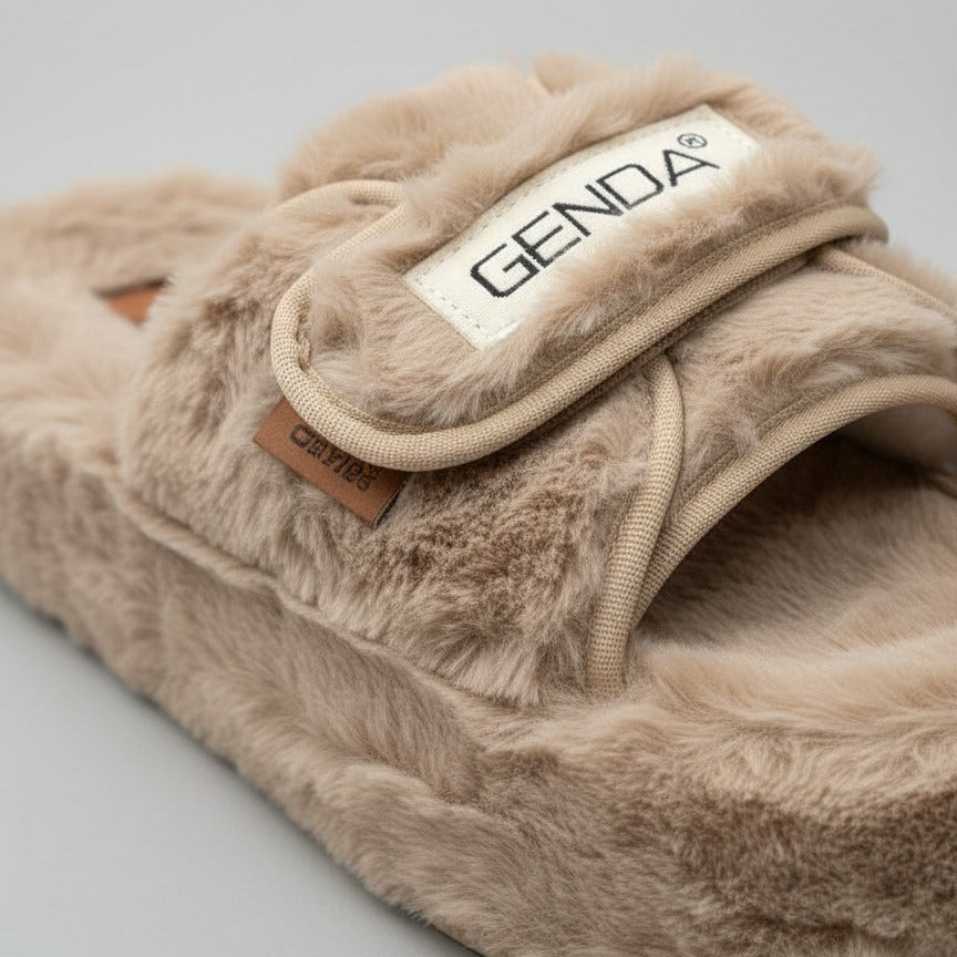 أحذية منزلية نسائية دافئة ذات أصابع مغلقة - أصابع دافئة، حزام ثابت