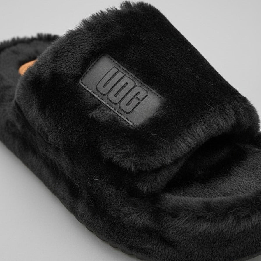Women's Plush Faux Fur Platform Slide Slippers — Product image: 