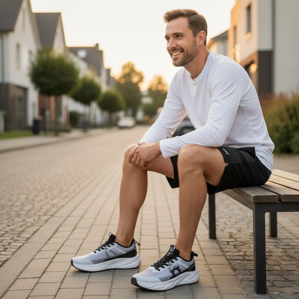 حذاء رياضي رجالي 2025 - حذاء جري كاجوال بنعل سميك وتصميم يسمح بمرور الهواء وقبضة مانعة للانزلاق | مثالي للارتداء اليومي والتمارين الرياضية