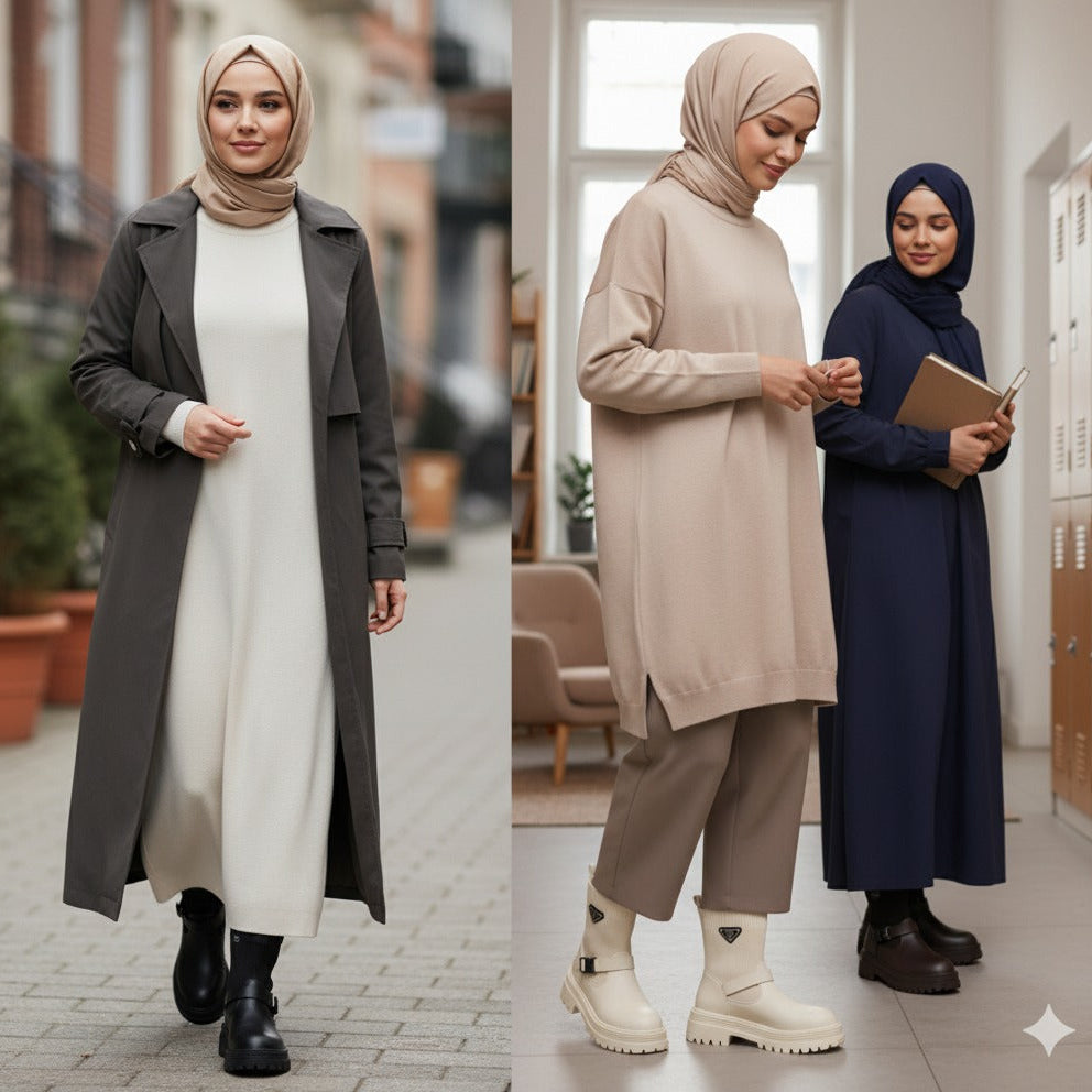 Women's lug-sole sock boots with buckle — Product image: 