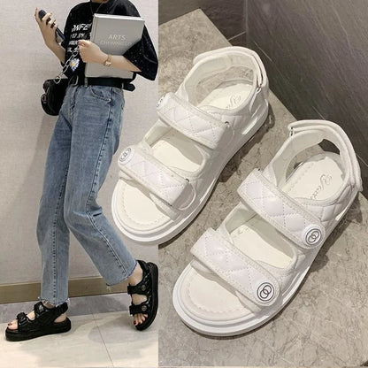 Women's Korean Style Thong Platform Sandals – Casual Beach Shoes 2024