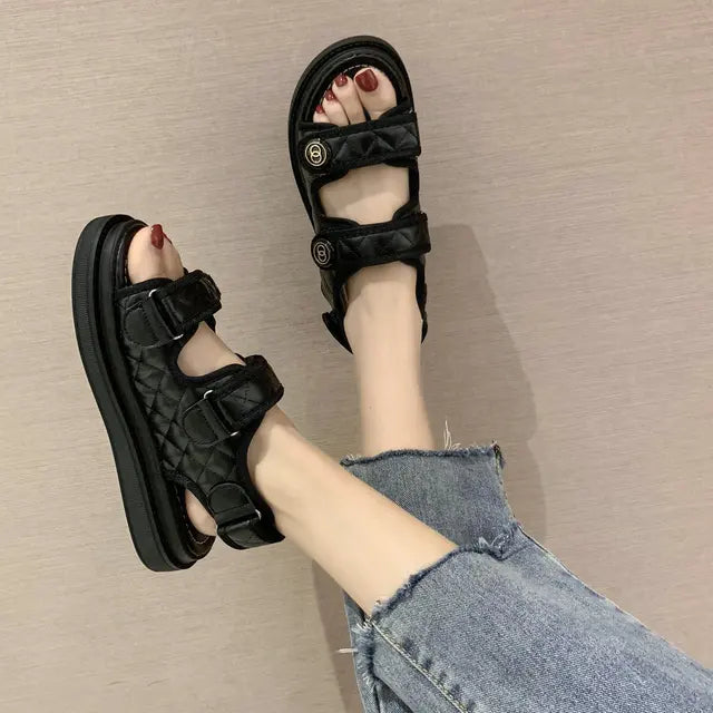 Women's Korean Style Thong Platform Sandals – Casual Beach Shoes 2024