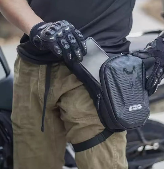 حقيبة أرجل لركوب الدراجات - هيكل صلب من مادة إيثيلين فينيل أسيتات مقاوم للماء، وحامل للهاتف .حقيبة خصر لركوب الدراجات