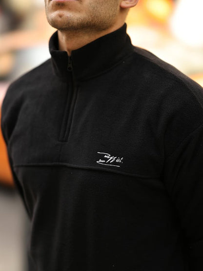 بلوفر رجالي من الصوف بنصف سحاب - تصميم عصري ومريح للأنشطة اليومية