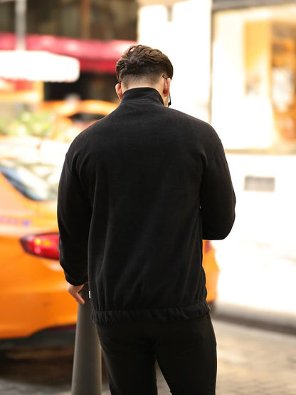 بلوفر رجالي من الصوف بنصف سحاب - تصميم عصري ومريح للأنشطة اليومية