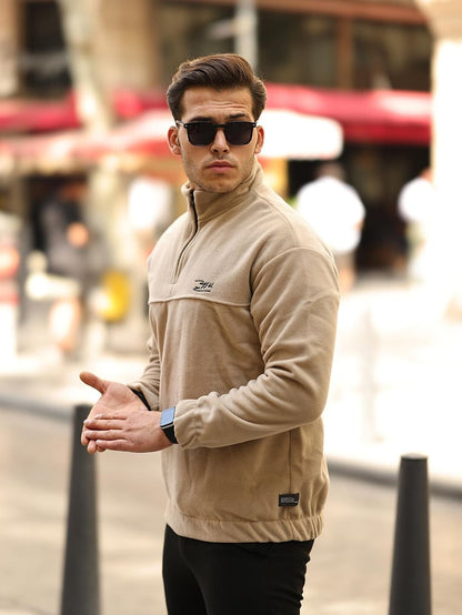 بلوفر رجالي من الصوف بنصف سحاب - تصميم عصري ومريح للأنشطة اليومية