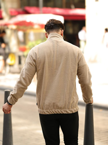 بلوفر رجالي من الصوف بنصف سحاب - تصميم عصري ومريح للأنشطة اليومية