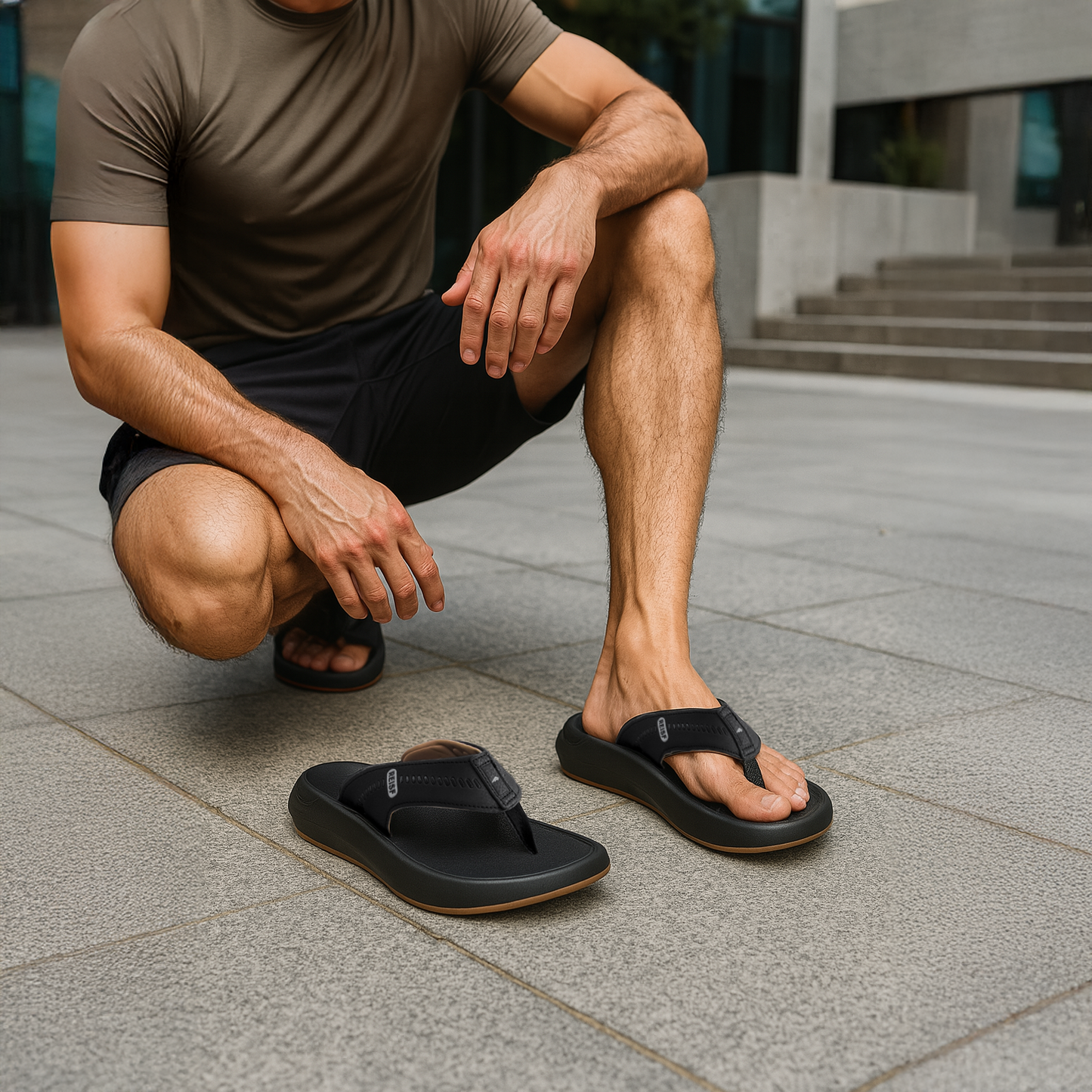 صندل REISF™ الطبي الفاخر للرجال — نعل مبطّن بارتفاع 3 سم · مقاوم للماء · مضاد للانزلاق

