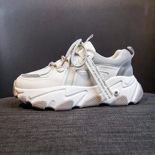 Chaussures d ete a semelle epaisse pour femme. Chaussures decontractees a lacets plates et confortables