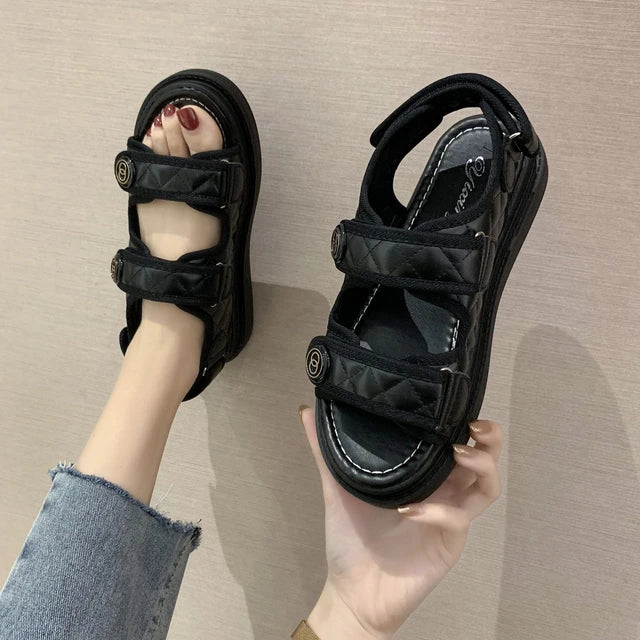 Women's Korean Style Thong Platform Sandals – Casual Beach Shoes 2024