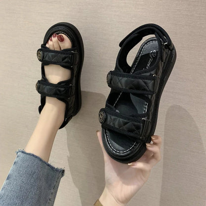 Women's Korean Style Thong Platform Sandals – Casual Beach Shoes 2024