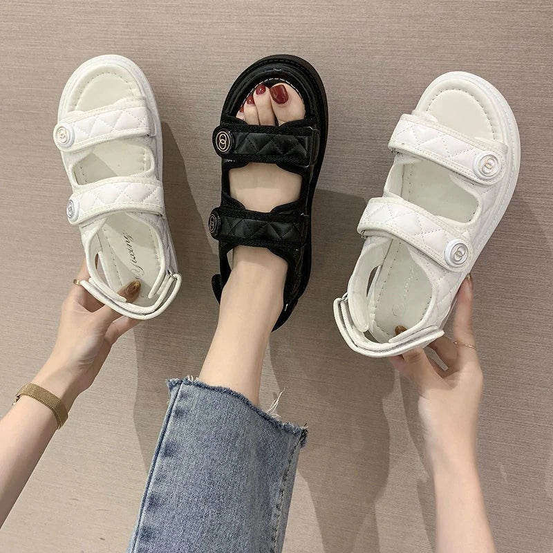 Women's Korean Style Thong Platform Sandals – Casual Beach Shoes 2024